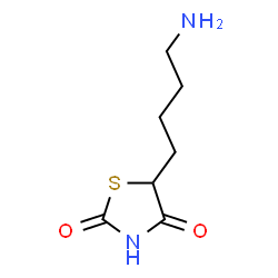 ChemSpider 2D Image | 5-(4-Aminobutyl)-1,3-thiazolidine-2,4-dione | C7H12N2O2S