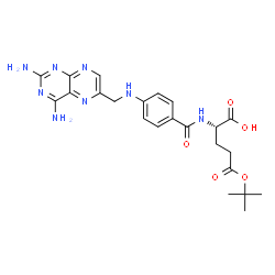 ChemSpider 2D Image | (2S)-2-[(4-{[(2,4-Diamino-6-pteridinyl)methyl]amino}benzoyl)amino]-5-[(2-methyl-2-propanyl)oxy]-5-oxopentanoic acid | C23H28N8O5
