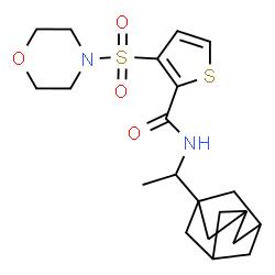 ChemSpider 2D Image | N-[1-(Adamantan-1-yl)ethyl]-3-(4-morpholinylsulfonyl)-2-thiophenecarboxamide | C21H30N2O4S2