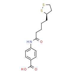 ChemSpider 2D Image | 4-({5-[(3R)-1,2-Dithiolan-3-yl]pentanoyl}amino)benzoic acid | C15H19NO3S2