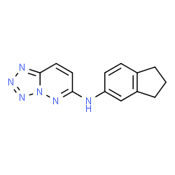 ChemSpider 2D Image | N-(2,3-Dihydro-1H-inden-5-yl)tetrazolo[1,5-b]pyridazin-6-amine | C13H12N6
