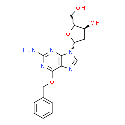 ChemSpider 2D Image | 6-(Benzyloxy)-9-(2-deoxy-beta-D-erythro-pentofuranosyl)-9H-purin-2-amine | C17H19N5O4