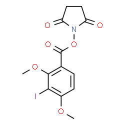 ChemSpider 2D Image | 1-[(3-Iodo-2,4-dimethoxybenzoyl)oxy]-2,5-pyrrolidinedione | C13H12INO6