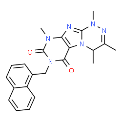 ChemSpider 2D Image | 1,3,4,9-Tetramethyl-7-(1-naphthylmethyl)-1,4-dihydro[1,2,4]triazino[3,4-f]purine-6,8(7H,9H)-dione | C22H22N6O2