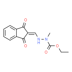 ChemSpider 2D Image | Ethyl 2-[(1,3-dioxo-1,3-dihydro-2H-inden-2-ylidene)methyl]-1-methylhydrazinecarboxylate | C14H14N2O4
