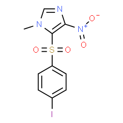 ChemSpider 2D Image | 5-[(4-Iodophenyl)sulfonyl]-1-methyl-4-nitro-1H-imidazole | C10H8IN3O4S
