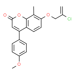 ChemSpider 2D Image | 7-[(2-Chloro-2-propen-1-yl)oxy]-4-(4-methoxyphenyl)-8-methyl-2H-chromen-2-one | C20H17ClO4