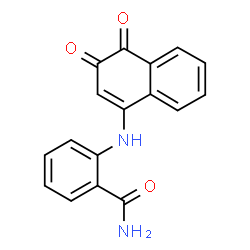 ChemSpider 2D Image | 2-[(3,4-Dioxo-3,4-dihydro-1-naphthalenyl)amino]benzamide | C17H12N2O3