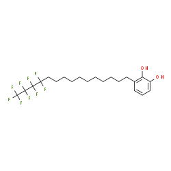 ChemSpider 2D Image | 3-(12,12,13,13,14,14,15,15,15-Nonafluoropentadecyl)-1,2-benzenediol | C21H27F9O2
