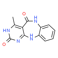 ChemSpider 2D Image | 4-Methyl-6,11-dihydro-2H-pyrimido[4,5-b][1,5]benzodiazepine-2,5(3H)-dione | C12H10N4O2