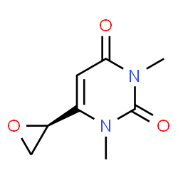 ChemSpider 2D Image | (+)-(S)-1,3-Dimethyl-6-oxiranyl-2,4-pyrimidinedione | C8H10N2O3