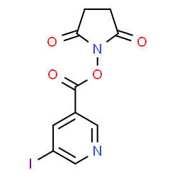 ChemSpider 2D Image | 1-{[(5-Iodo-3-pyridinyl)carbonyl]oxy}-2,5-pyrrolidinedione | C10H7IN2O4
