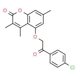 ChemSpider 2D Image | 5-[2-(4-Chlorophenyl)-2-oxoethoxy]-3,4,7-trimethyl-2H-chromen-2-one | C20H17ClO4