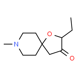 ChemSpider 2D Image | 2-Ethyl-8-methyl-1-oxa-8-azaspiro[4.5]decan-3-one | C11H19NO2