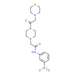 ChemSpider 2D Image | 2-[4-(4-Morpholinylacetyl)-1-piperazinyl]-N-(3-nitrophenyl)acetamide | C18H25N5O5