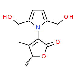 ChemSpider 2D Image | (5R)-3-[2,5-Bis(hydroxymethyl)-1H-pyrrol-1-yl]-4,5-dimethyl-2(5H)-furanone | C12H15NO4