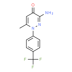 ChemSpider 2D Image | 3-Amino-6-methyl-1-[4-(trifluoromethyl)phenyl]-4(1H)-pyridazinone | C12H10F3N3O