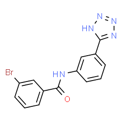 ChemSpider 2D Image | 3-Bromo-N-[3-(1H-tetrazol-5-yl)phenyl]benzamide | C14H10BrN5O