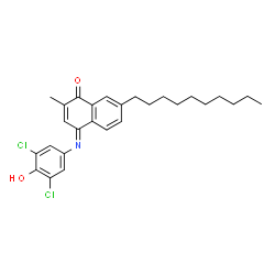 ChemSpider 2D Image | (4E)-7-Decyl-4-[(3,5-dichloro-4-hydroxyphenyl)imino]-2-methyl-1(4H)-naphthalenone | C27H31Cl2NO2