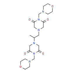 ChemSpider 2D Image | 4,4'-(1,2-Propanediyl)bis[1-(4-morpholinylmethyl)-2,6-piperazinedione] | C21H34N6O6