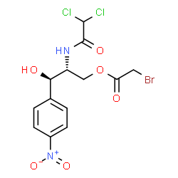 ChemSpider 2D Image | (2R,3R)-2-[(Dichloroacetyl)amino]-3-hydroxy-3-(4-nitrophenyl)propyl bromoacetate | C13H13BrCl2N2O6