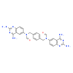 ChemSpider 2D Image | N,N'-[1,4-Phenylenebis(methylene)]bis[N-(2,4-diamino-6-quinazolinyl)formamide] | C26H24N10O2