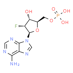 ChemSpider 2D Image | 2'-Deoxy-2'-fluoroadenosine 5'-(dihydrogen phosphate) | C10H13FN5O6P