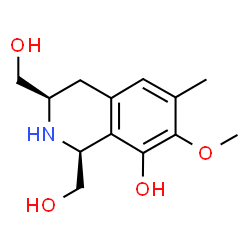 ChemSpider 2D Image | (1S,3R)-1,3-Bis(hydroxymethyl)-7-methoxy-6-methyl-1,2,3,4-tetrahydro-8-isoquinolinol | C13H19NO4