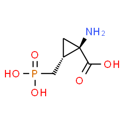 ChemSpider 2D Image | (1R,2R)-1-Amino-2-(phosphonomethyl)cyclopropanecarboxylic acid | C5H10NO5P
