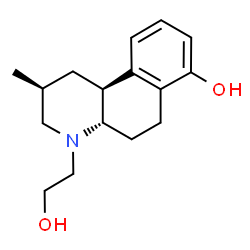 ChemSpider 2D Image | (2S,4aS,10bS)-4-(2-Hydroxyethyl)-2-methyl-1,2,3,4,4a,5,6,10b-octahydrobenzo[f]quinolin-7-ol | C16H23NO2