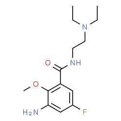 ChemSpider 2D Image | 3-Amino-N-[2-(diethylamino)ethyl]-5-fluoro-2-methoxybenzamide | C14H22FN3O2
