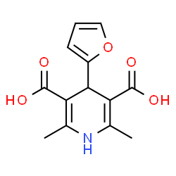 ChemSpider 2D Image | 4-(2-Furyl)-2,6-dimethyl-1,4-dihydro-3,5-pyridinedicarboxylic acid | C13H13NO5