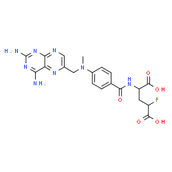 ChemSpider 2D Image | N-(4-{[(2,4-Diamino-6-pteridinyl)methyl](methyl)amino}benzoyl)-4-fluoroglutamic acid | C20H21FN8O5