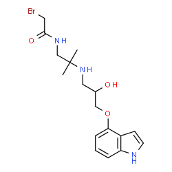 ChemSpider 2D Image | 2-Bromo-N-(2-{[2-hydroxy-3-(1H-indol-4-yloxy)propyl]amino}-2-methylpropyl)acetamide | C17H24BrN3O3