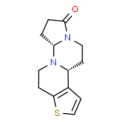 ChemSpider 2D Image | (3bR,9aS)-4,5,9,9a,11,12-Hexahydro-3bH-pyrrolo[1,2-a]thieno[3',2':3,4]pyrido[1,2-c]pyrimidin-7(8H)-one | C13H16N2OS