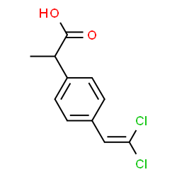 ChemSpider 2D Image | 2-[4-(2,2-Dichlorovinyl)phenyl]propanoic acid | C11H10Cl2O2