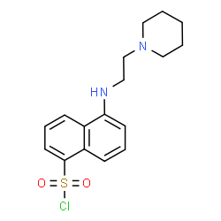 ChemSpider 2D Image | 5-{[2-(1-Piperidinyl)ethyl]amino}-1-naphthalenesulfonyl chloride | C17H21ClN2O2S