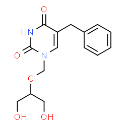 ChemSpider 2D Image | 5-Benzyl-1-{[(1,3-dihydroxy-2-propanyl)oxy]methyl}-2,4(1H,3H)-pyrimidinedione | C15H18N2O5