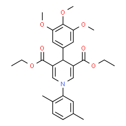 ChemSpider 2D Image | Diethyl 1-(2,5-dimethylphenyl)-4-(3,4,5-trimethoxyphenyl)-1,4-dihydro-3,5-pyridinedicarboxylate | C28H33NO7
