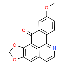 ChemSpider 2D Image | 5,6-Methylenedioxy-9-methoxy-7H-dibenzo(de,h)quinoline-7-one | C18H11NO4