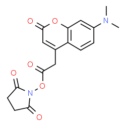 ChemSpider 2D Image | 7-Dimethylaminocoumarin-4-acetic acid succinimidyl ester | C17H16N2O6