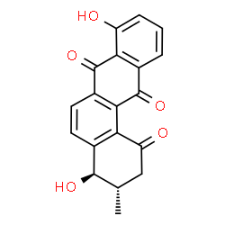 ChemSpider 2D Image | (3S,4R)-4,8-Dihydroxy-3-methyl-3,4-dihydro-1,7,12(2H)-tetraphenetrione | C19H14O5