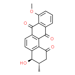 ChemSpider 2D Image | (3S,4R)-4-Hydroxy-8-methoxy-3-methyl-3,4-dihydro-1,7,12(2H)-tetraphenetrione | C20H16O5