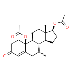 ChemSpider 2D Image | (7alpha,17beta)-7-Methyl-3-oxoestr-4-ene-10,17-diyl diacetate | C23H32O5