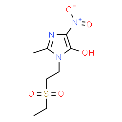 ChemSpider 2D Image | 1-[2-(Ethylsulfonyl)ethyl]-2-methyl-4-nitro-1H-imidazol-5-ol | C8H13N3O5S