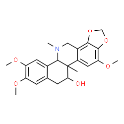 ChemSpider 2D Image | 4,9,10-Trimethoxy-5b,12-dimethyl-5b,6,7,11b,12,13-hexahydrobenzo[c][1,3]dioxolo[4,5-i]phenanthridin-6-ol | C23H27NO6
