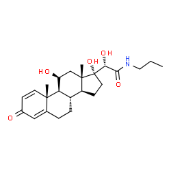 ChemSpider 2D Image | (11beta,20S)-11,17,20-Trihydroxy-3-oxo-N-propylpregna-1,4-dien-21-amide | C24H35NO5