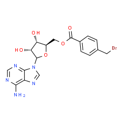 ChemSpider 2D Image | 9-{5-O-[4-(Bromomethyl)benzoyl]-D-ribofuranosyl}-9H-purin-6-amine | C18H18BrN5O5