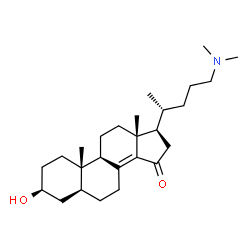 ChemSpider 2D Image | (3beta,5alpha)-24-(Dimethylamino)-3-hydroxychol-8(14)-en-15-one | C26H43NO2