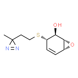 ChemSpider 2D Image | (1S,2S,3S,6R)-3-{[2-(3-Methyl-3H-diaziren-3-yl)ethyl]sulfanyl}-7-oxabicyclo[4.1.0]hept-4-en-2-ol | C10H14N2O2S